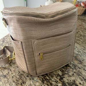 Fawn Design original diaper bag, croc latte